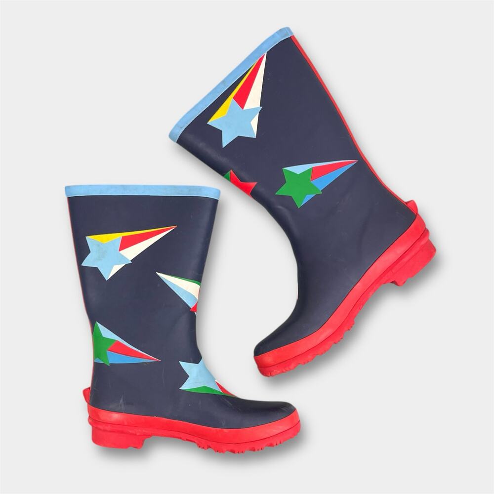 Mini Boden Wellies Rain Boots College Navy Star 31 / US 13